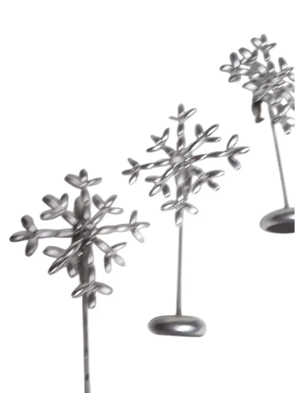 Pier 1 Chrome Silver Party Snowflake Star Place Setting Card Holders Set of 5